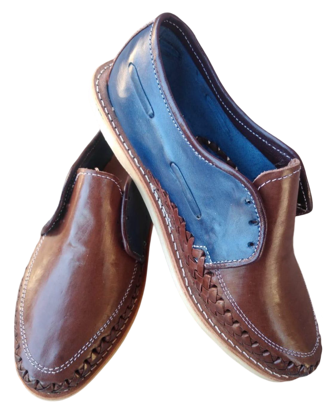 Lace Up Brown with Blue Cheek Piece