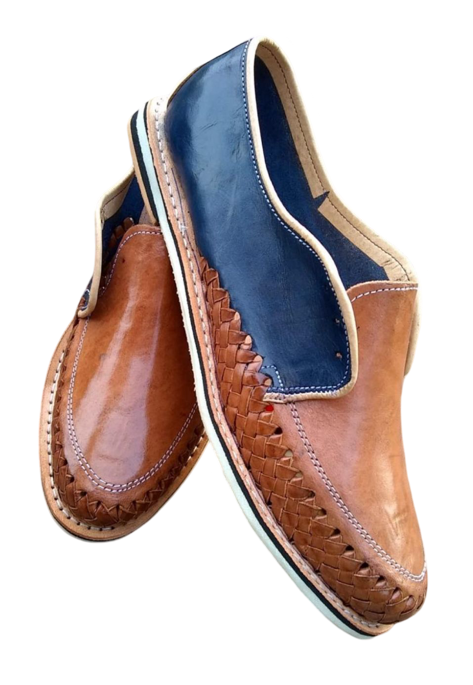 Lace Up Brown with Blue Cheek Piece